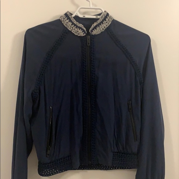 Rag & Bone Navy Silk Bomber - Picture 7 of 8
